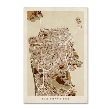 Michael Tompsett 'San Francisco City Street Map' Canvas Art,12x19